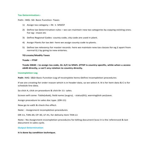 Sap sd configuration
