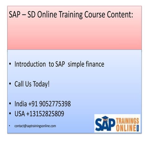 Sap – SD online training course content | PPT