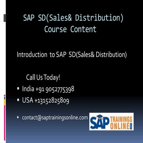 Sap sd(sales&amp; distribution)