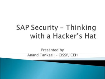 Sap security – thinking with a hacker’s hat