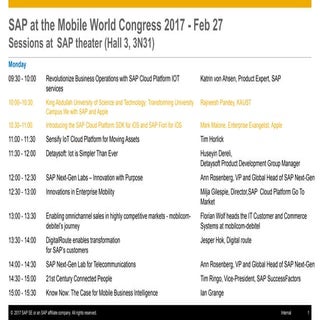 SAP Sessions at the Mobile World Co...