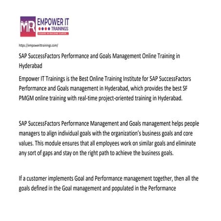 Sap successfactors continuous performance management Online training | PPTX