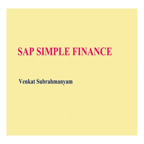 Sap simple finance
