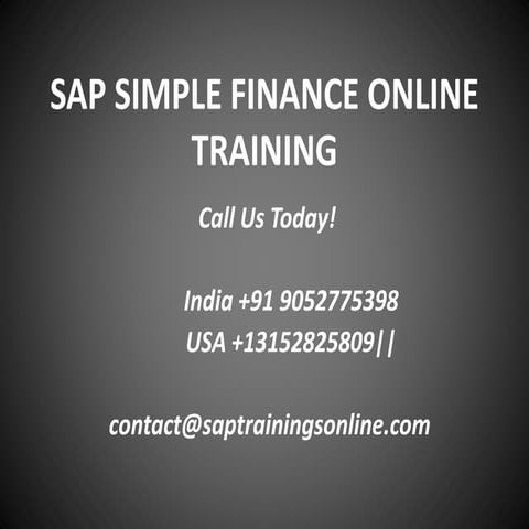 Sap simple finance online training