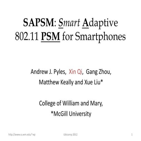 SAPSM Ubicomp 2012