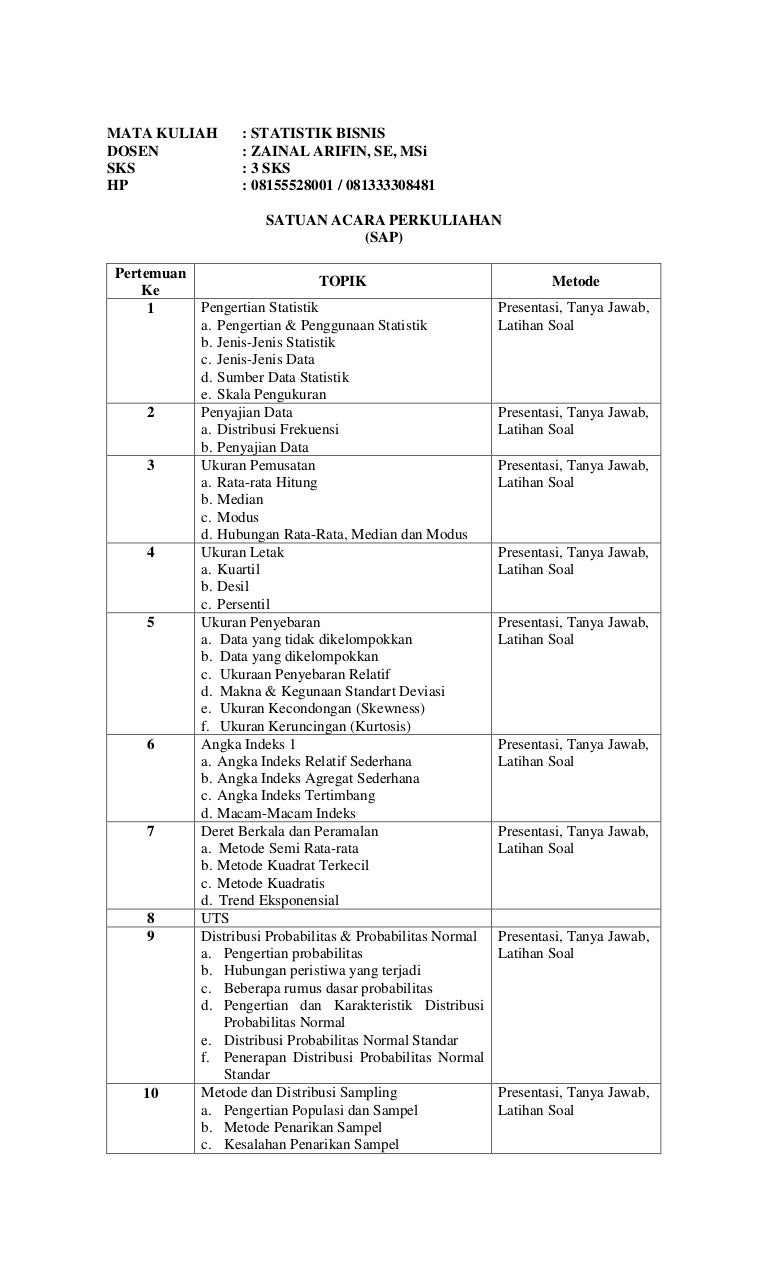 Sap Statistik Bisnis 2013