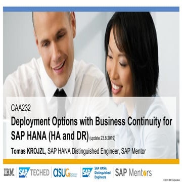 SAP Teched 2019 - Deployment Options with Business Continuity for SAP HANA