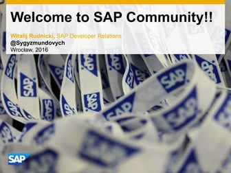 Welcome to SAP Community of Developers!