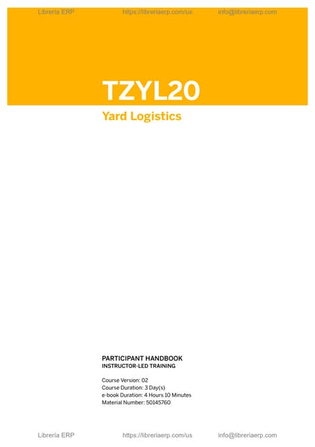 SAP Yard Logistics Day-to-Day Guide, TZYL20 Col02