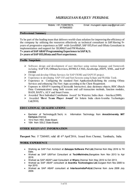 9+ years SAP Fiori/UI5 Architect looking for change