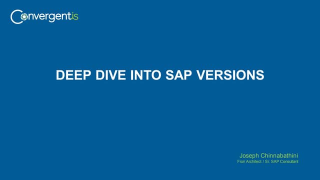 Deep Dive into SAP Versions