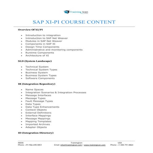 SAP XI PI ONLINE TRAINING