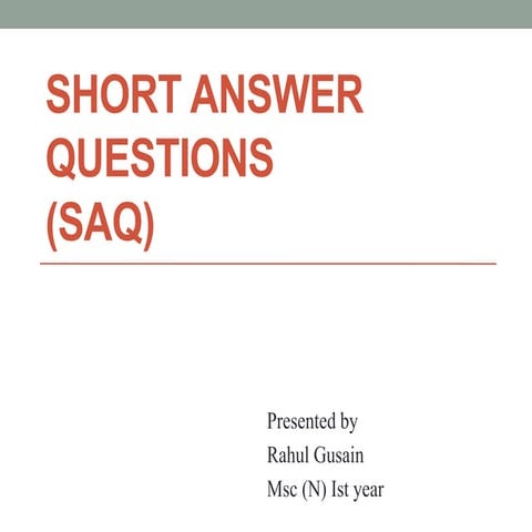 Short answer questions