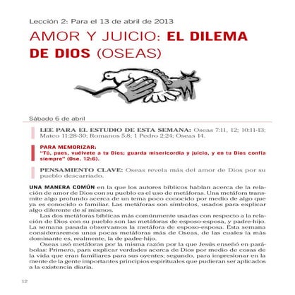 Leccion 02 - Amor y Juicio: El dilema de Dios (Oseas)