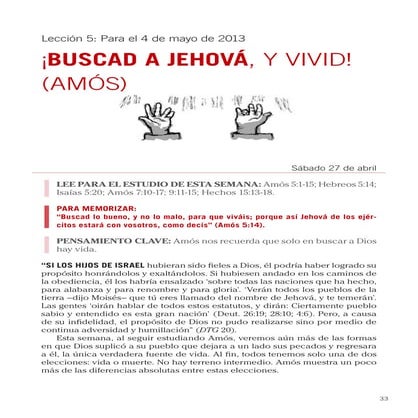 Leccion 05 - ¡Buscad a Jehova y vivid! (Amos)