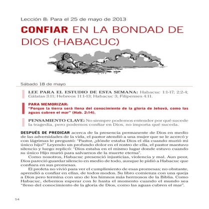 Leccion 08 . Confiar en la bondad de Dios (Habacuc)