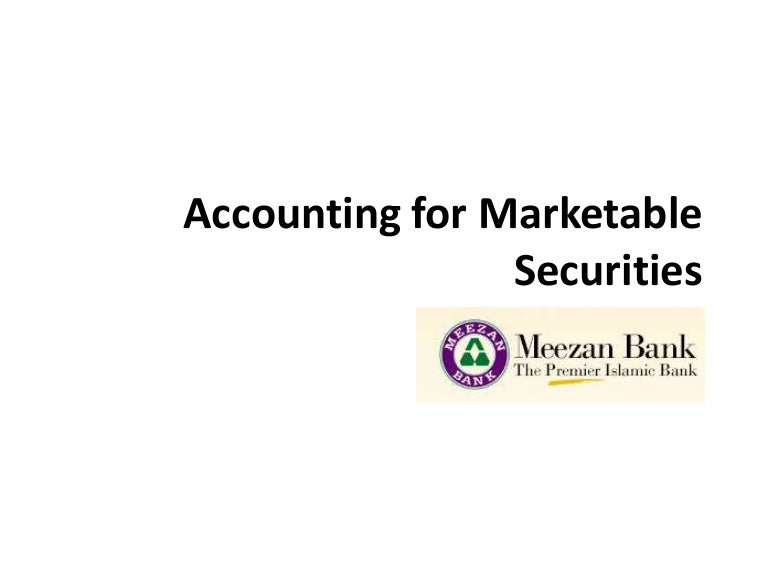 Accounting for Marketable Securities