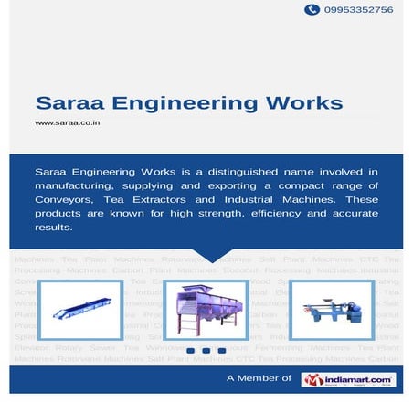 Saraa Engineering Works, Coimbatore, Tea Plant Machines