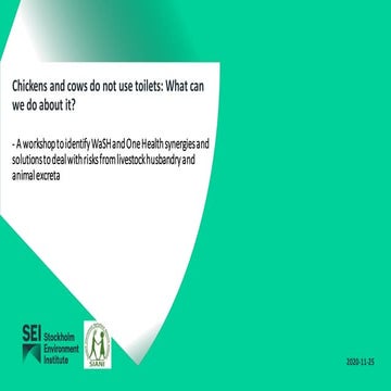 Chickens and cows do not use toilets: What can we do about it?