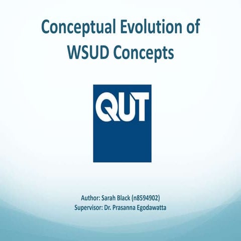 Conceptual Evolution of Water Sensitive Urban Design (WSUD) Concepts - Sarah ...