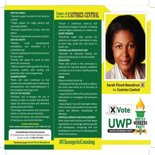 Sarah Flood Beaubrun for Castries Central