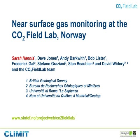 Near surface gas monitoring at the CO2 Field Lab, Norway - presentation by Sa...