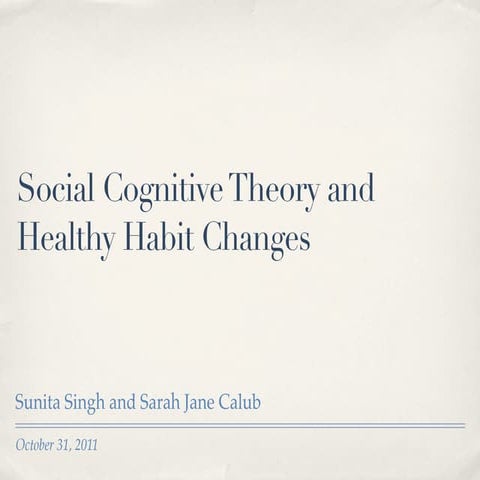 Healthy Habit Changes and Social Cognitive Theory | PDF