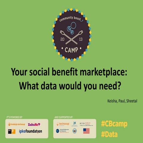 Your social benefit marketplace:  What data would you need?