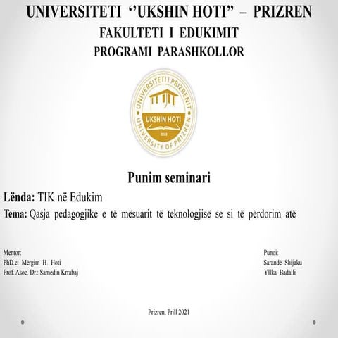 Qasja pedagogjike e të mësuarit të teknologjisë se si ta përdorim atë