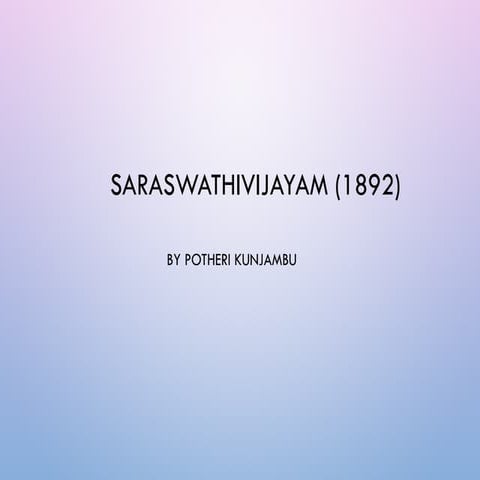 Saraswathivijayam PPT.pptx for semester 3 mdc