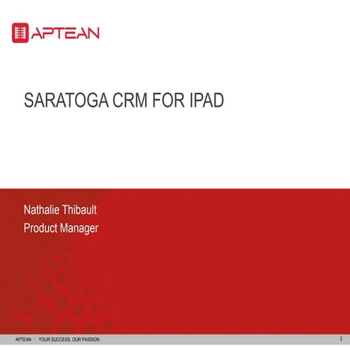 Saratoga CRM for iPad