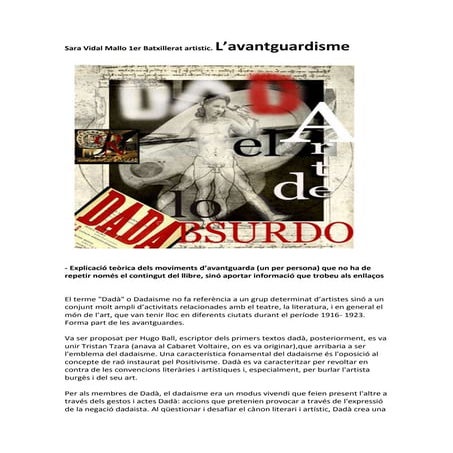 Sara Vidal Mallo Avantguardisme 1er Batx  Artistic