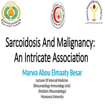 Sarcoidosis and malignancy an intricate association .pptx