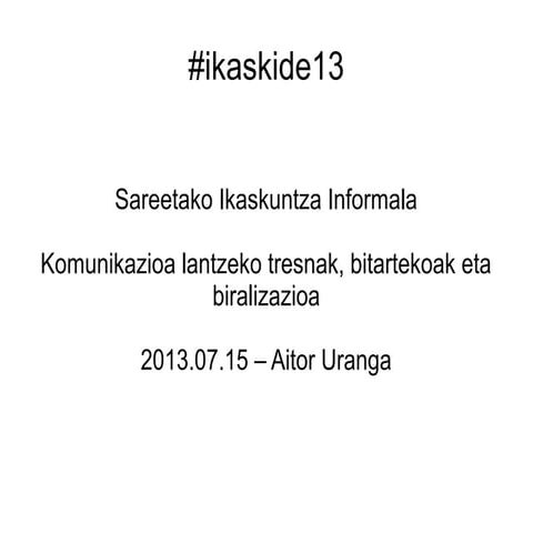 Sareetako Ikaskuntza Informala