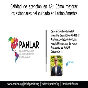 Estándares de Atención en Artritis Reumatoide en Amèrica Latina
