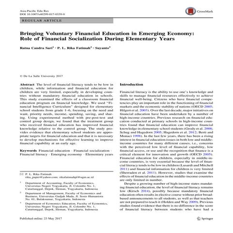 Financial Literacy Among the Senior High School Students: Basis for ...