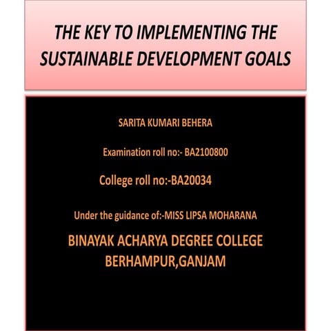 17 Goals Of Sustainable Development presentation | PPTX