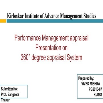 Performance management apparaisal