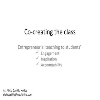 Cocreating the class