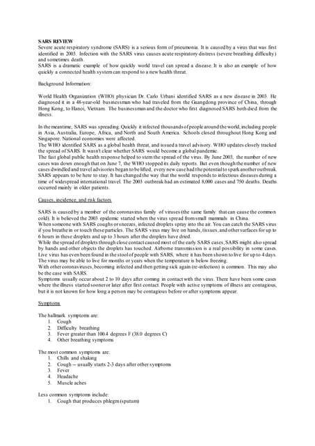 Sars review