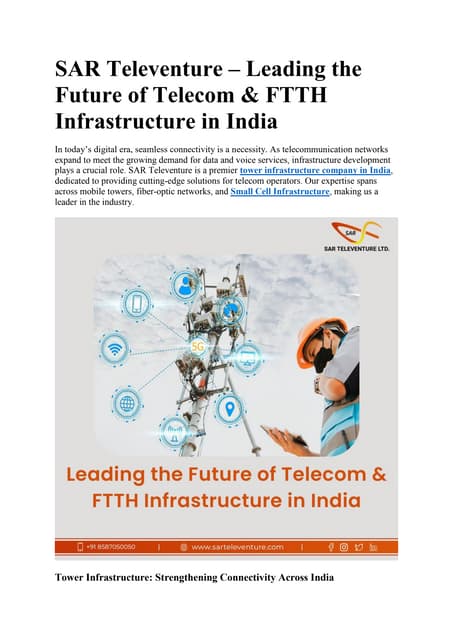Sar Televenture: Leading Tower Infrastructure & Boom Barrier Solutions ...