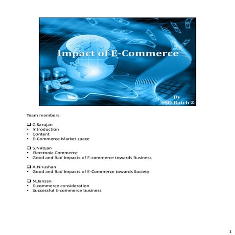 Business presentation about E Commerce 