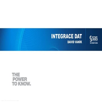 SAS - Integrace dat