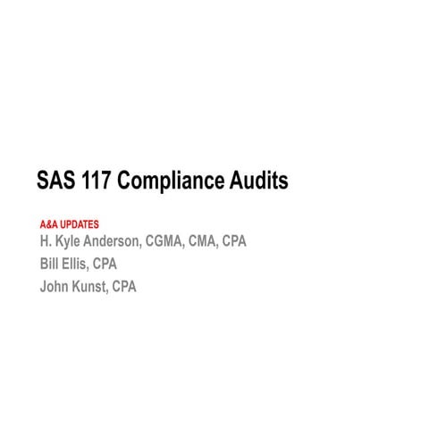 SAS 117 Presentation | PPT