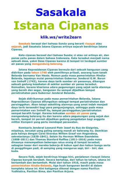 Sasakala Istana Cipanas