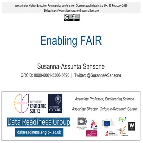 EnablingFAIR - Open research data in the UK