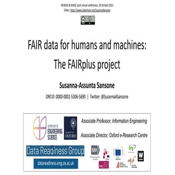 FAIR, FAIRplus and the FAIR Cookbook 