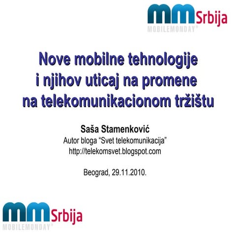 Saša Stamenković - Nove mobilne tehnologije i njihov uticaj na promene na tel...