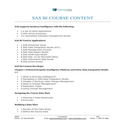 SAS BI ONLINE TRAINING