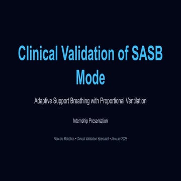 Clinical Validation of SASB Mode: Adaptive Support Breathing with ...